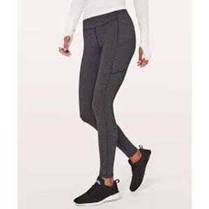 Lululemon Speed Up Tight *28" Power Luxtreme Variegated Knit Black Heathered 4